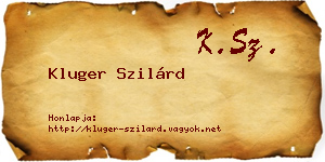 Kluger Szilárd névjegykártya